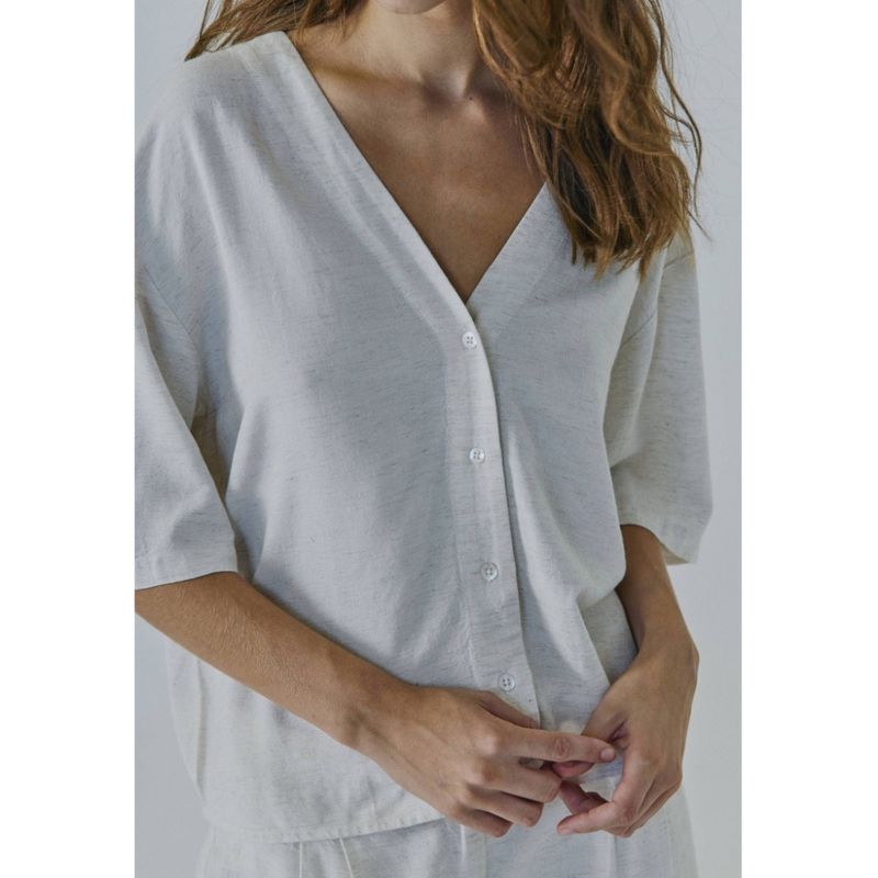 Linne Skjorte Beige