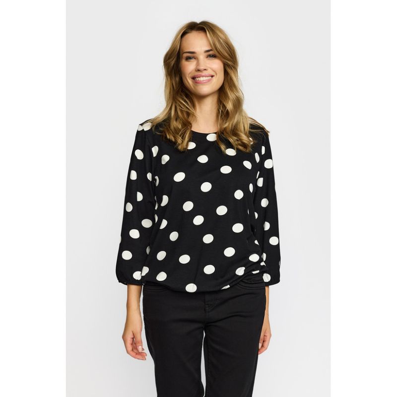 Tandy Bluse Sort Dots