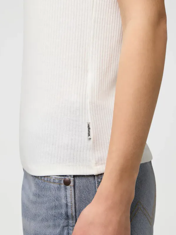 SLIM FEMME KNIT HENLEY Hvit