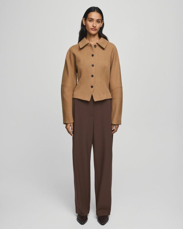 Macy Michelle Hw Wide Pants Regular - Hot Fudge