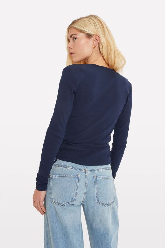 ENALLY LS V-N TEE- Navy
