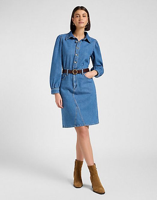 Hovedbilde LONG SLEEVE DRESS - Dongerikjole - fine blue