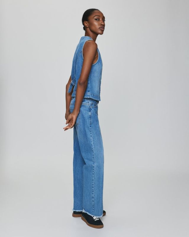 MSCHEli Ada HW Straight Ankle Jeans Mid Blue Wash