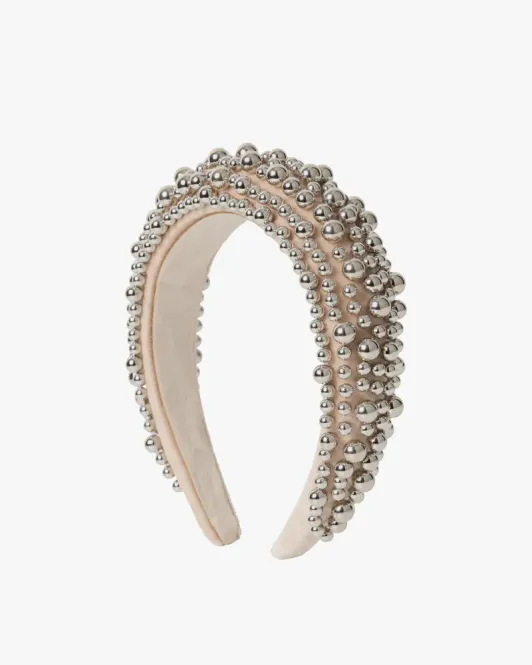 Hovedbilde Beaded Chrome Hårbøyle Silver