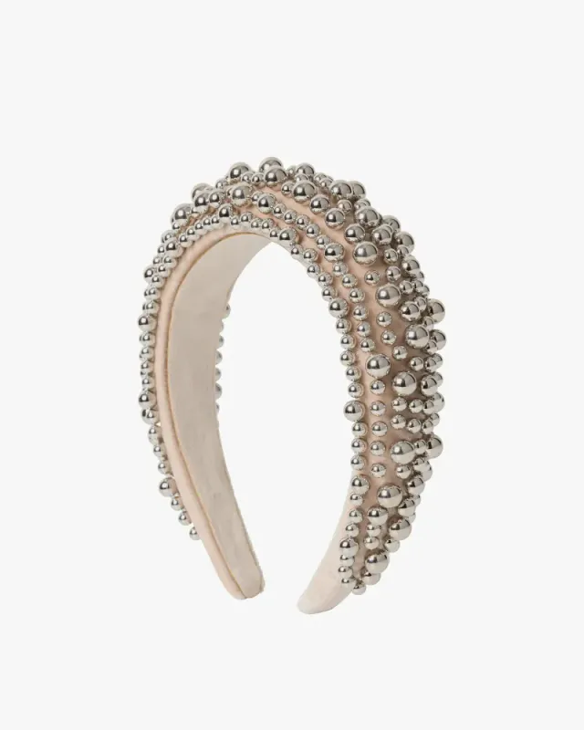 Beaded Chrome Hårbøyle Silver
