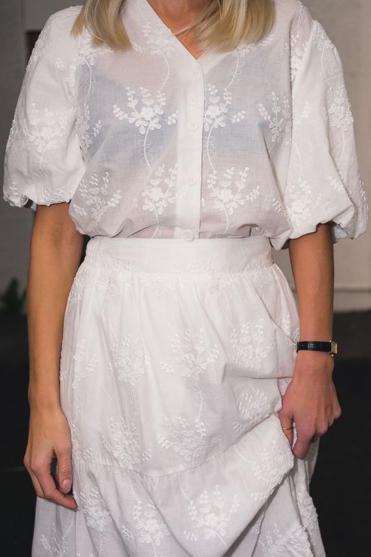 Camilla HW Skirt EMB Bright White
